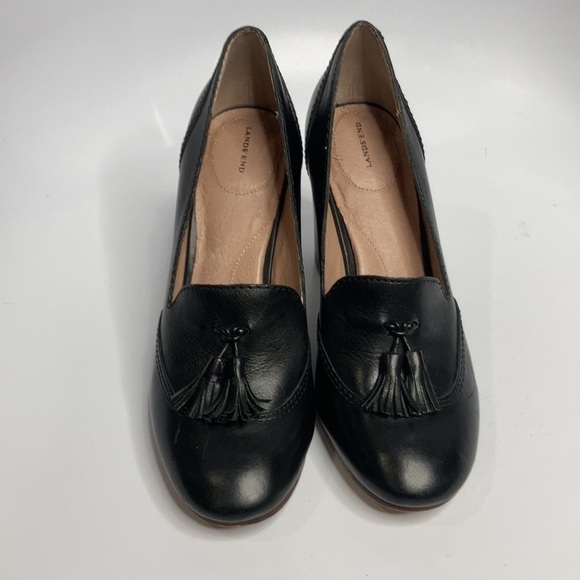 Lands End black block heel shoes size 7.5 - Picture 2 of 7